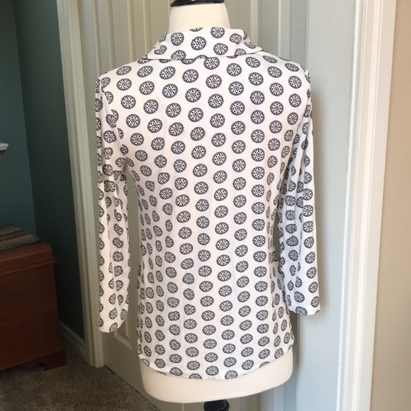 Soma Cool Nights Pajama Set 3/4-Sleeve Top & Cropped Bottoms Black/White XS - Picture 3 of 8